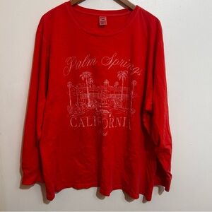 PINK Victoria's Secret Tee T-Shirt Long Sleeve Campus Crew Palm Springs XL